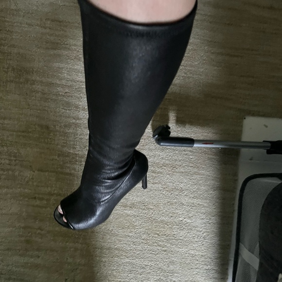 Stuart Weitzman Peep Toe OTK Boots - Picture 11 of 11
